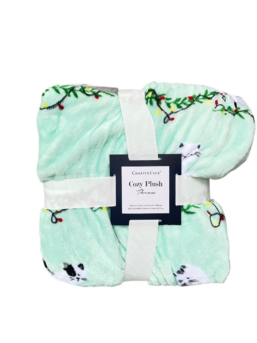 Charter Club Holiday Cats Cozy Plush Throw